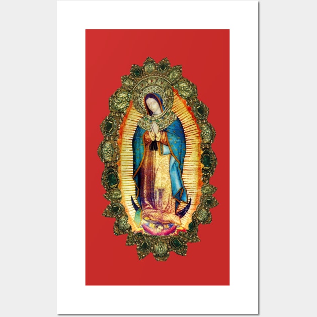 Our Lady of Guadalupe Mexican Virgin Mary Mexico Angels Tilma Aztec Queen of Heaven Wall Art by hispanicworld